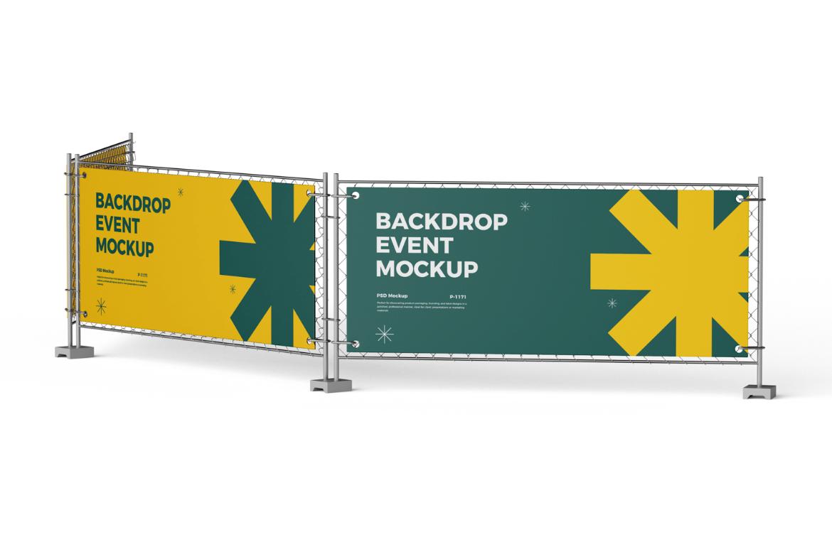 Advertising Mesh Fence Banner Mockup