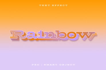 Rainbow Text Effect Mockup