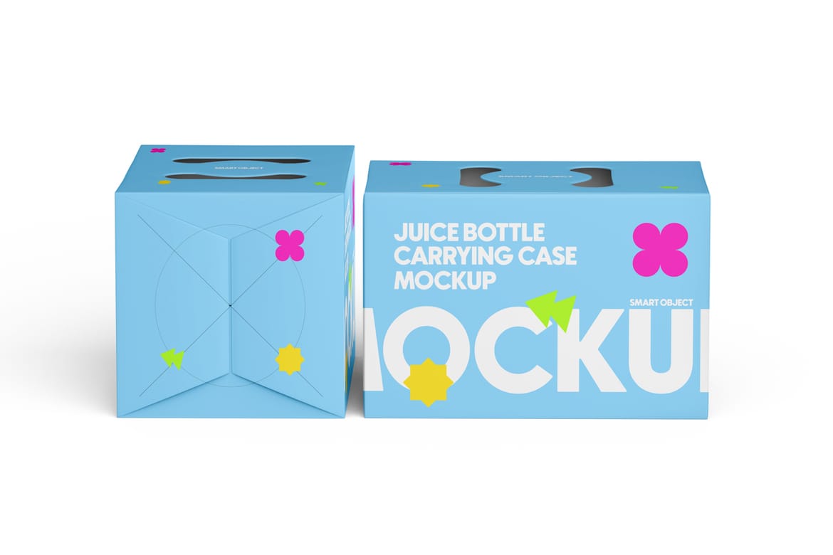 Juice Carrying Cardboard Box Mockup