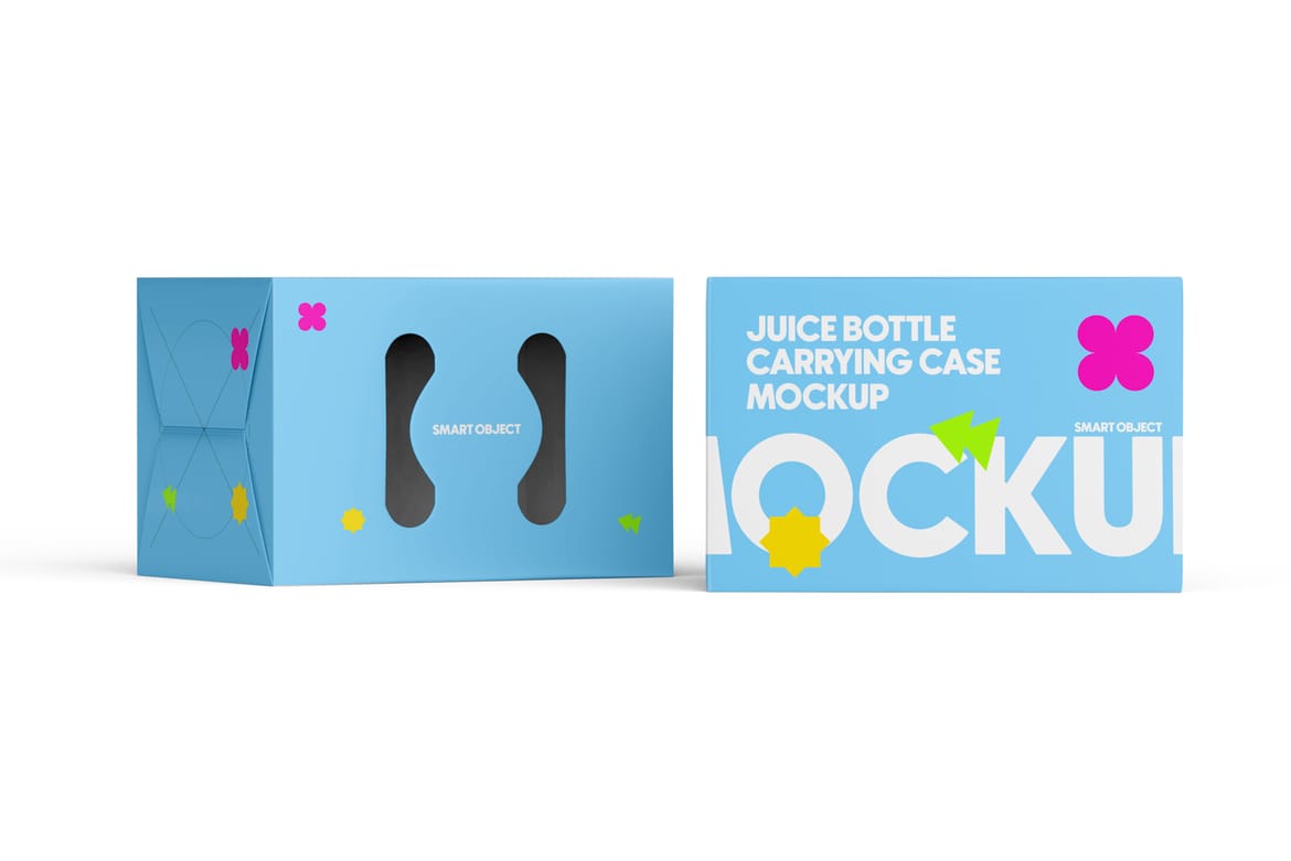 Juice Carrying Cardboard Box Mockup