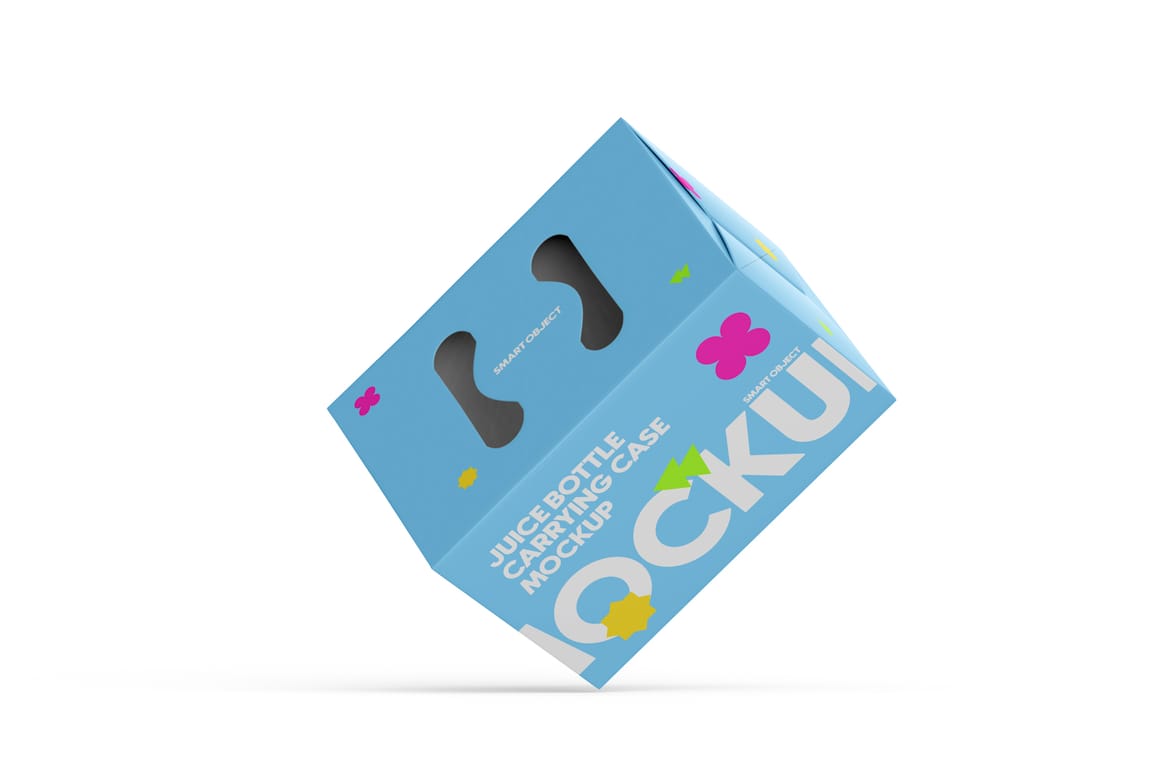Juice Carrying Cardboard Box Mockup