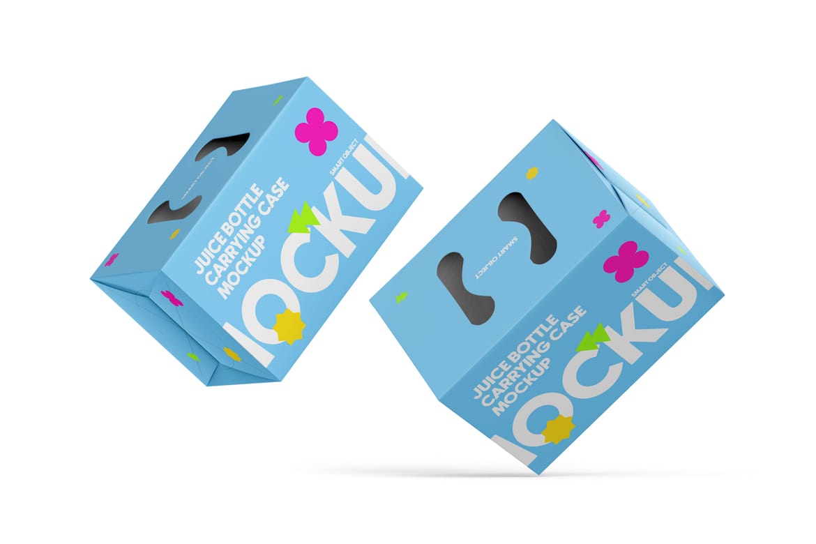 Juice Carrying Cardboard Box Mockup