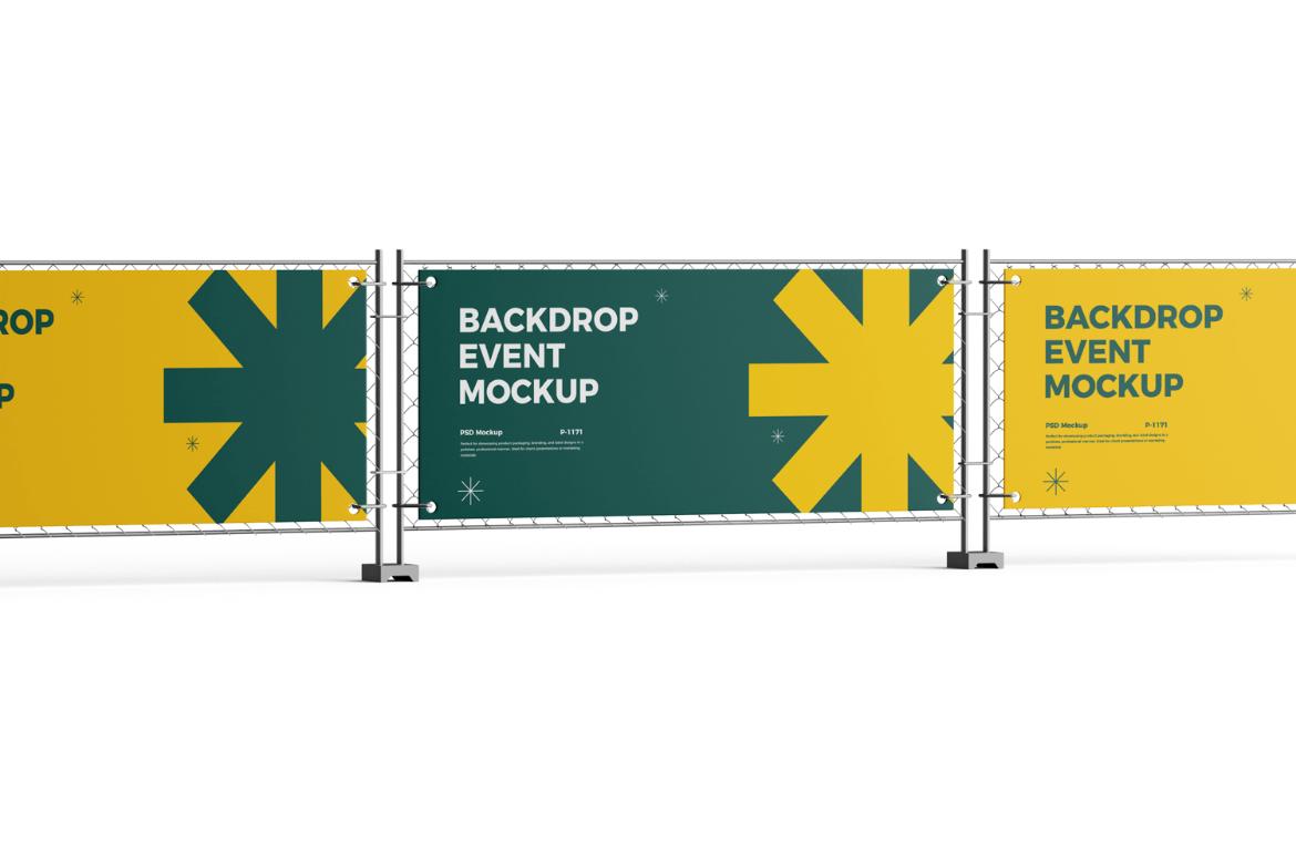 Advertising Mesh Fence Banner Mockup