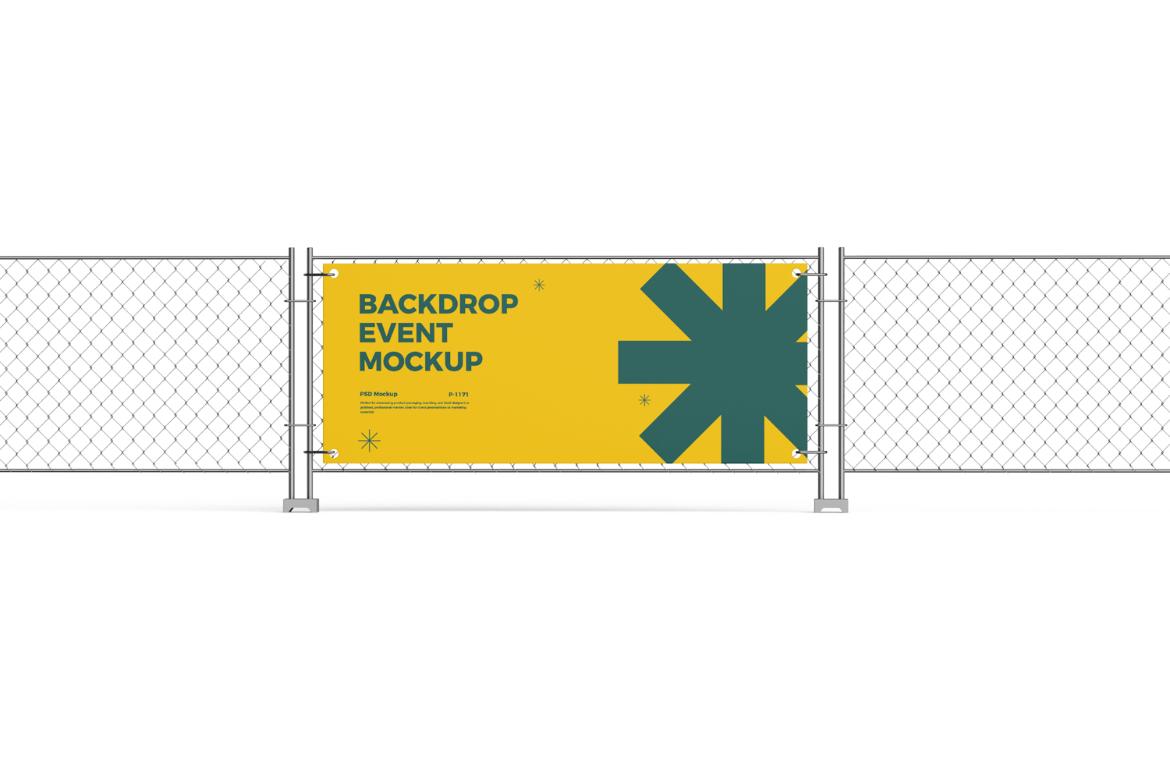 Advertising Mesh Fence Banner Mockup