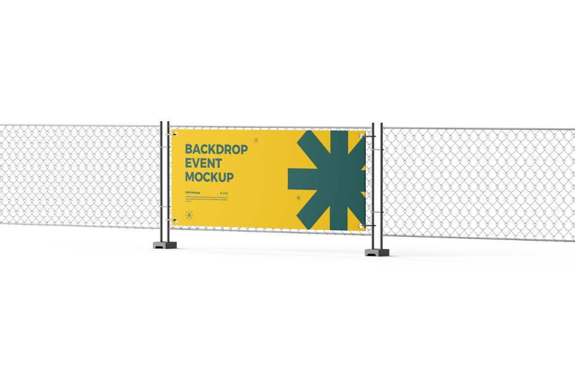 Advertising Mesh Fence Banner Mockup