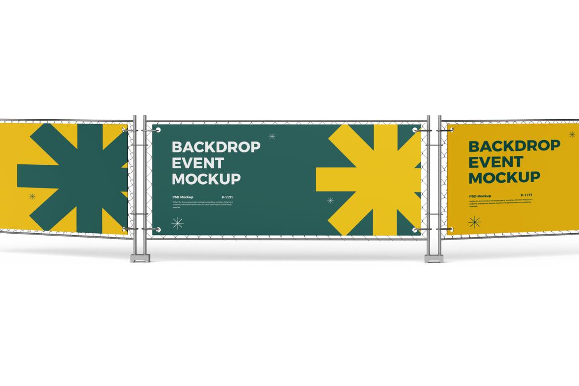 Advertising Mesh Fence Banner Mockup