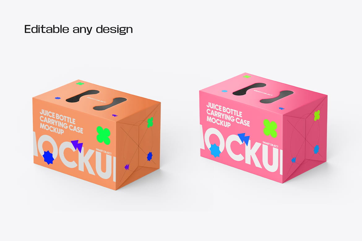 Juice Carrying Cardboard Box Mockup