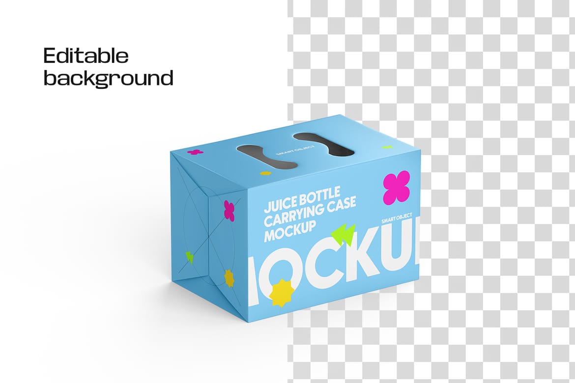 Juice Carrying Cardboard Box Mockup