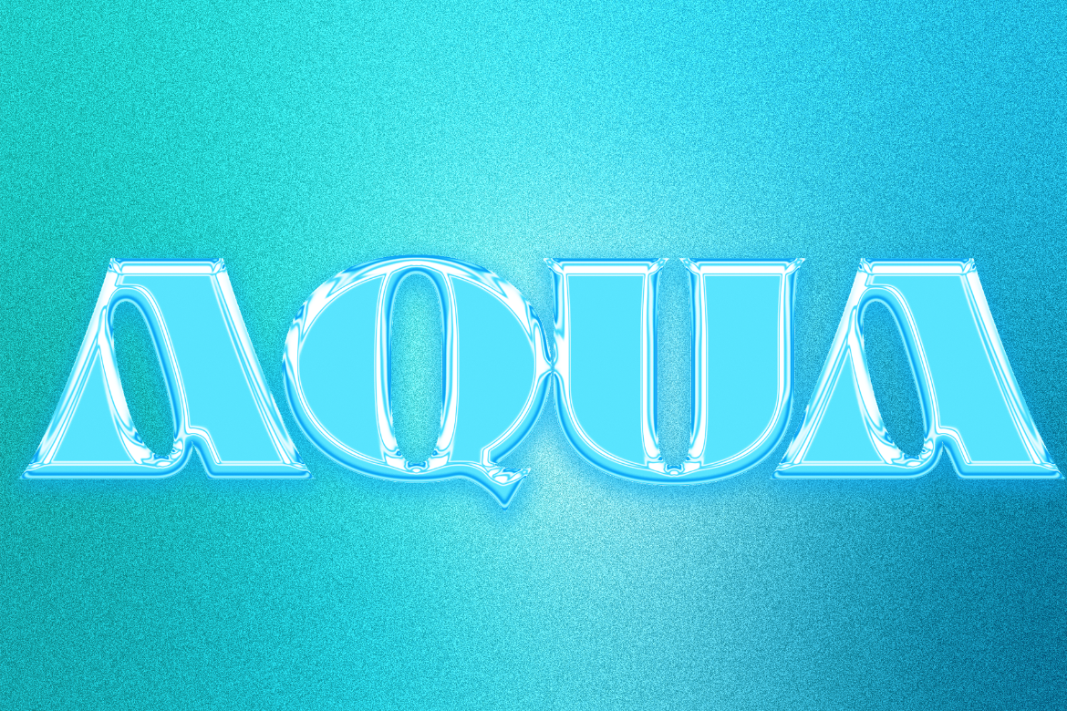 Crystal Aqua Text Effect
