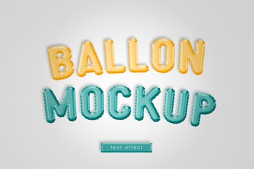 Balloon Text Effect Mockup