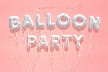 Balloon Text Effect Mockup