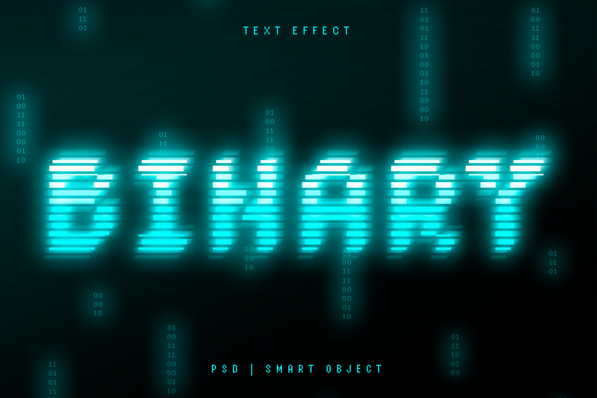 Binary Text Effect Mockup