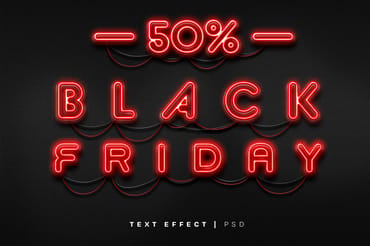 Black Friday Neon Text Effect Mockup