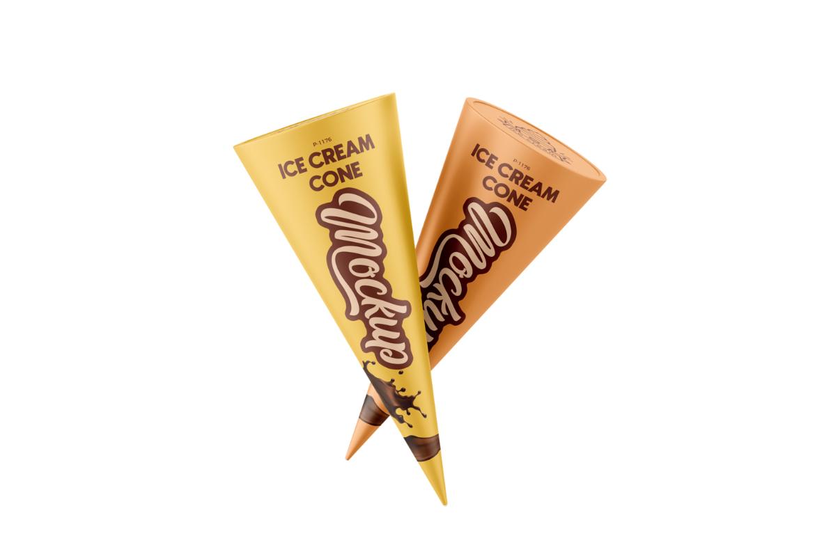 Realistic Ice Cream Cone Mockup