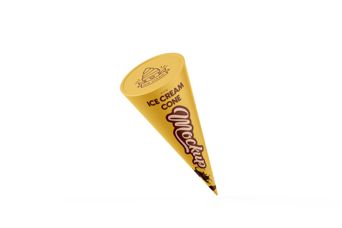 Realistic Ice Cream Cone Mockup