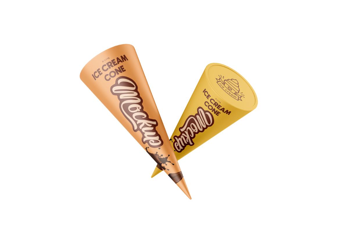 Realistic Ice Cream Cone Mockup