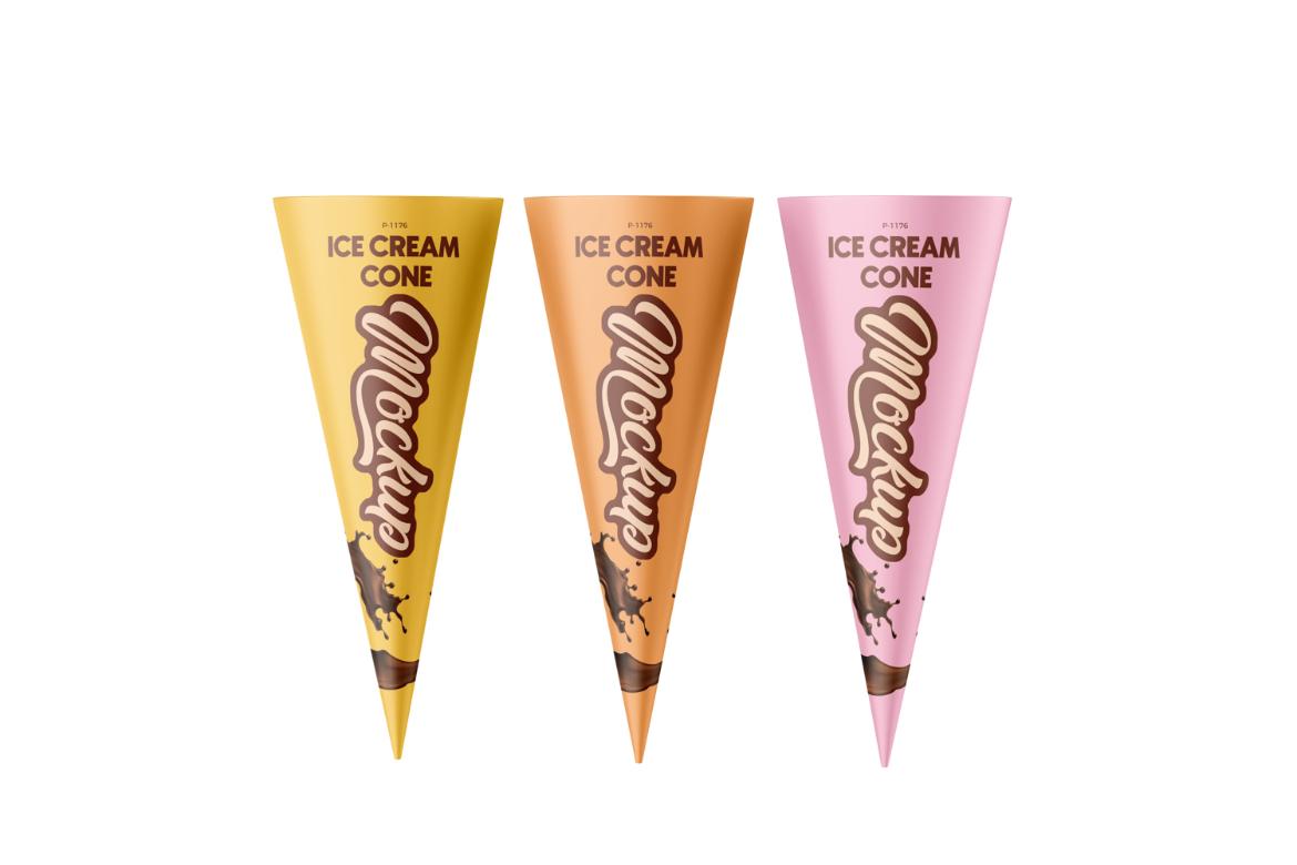 Realistic Ice Cream Cone Mockup
