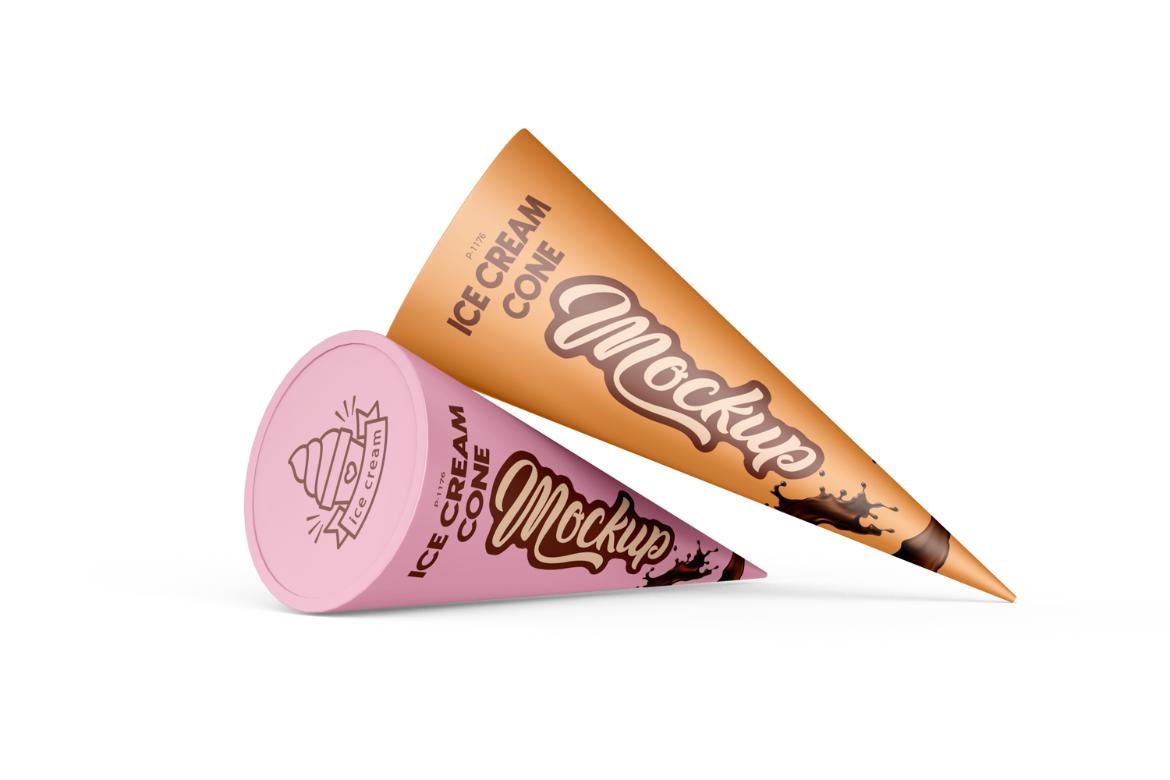 Realistic Ice Cream Cone Mockup