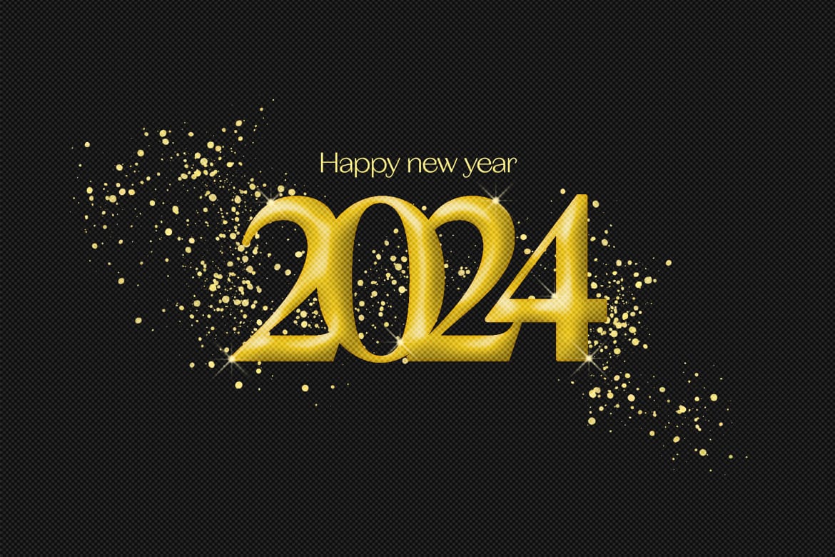 New Year Gold Text Effect Mockup