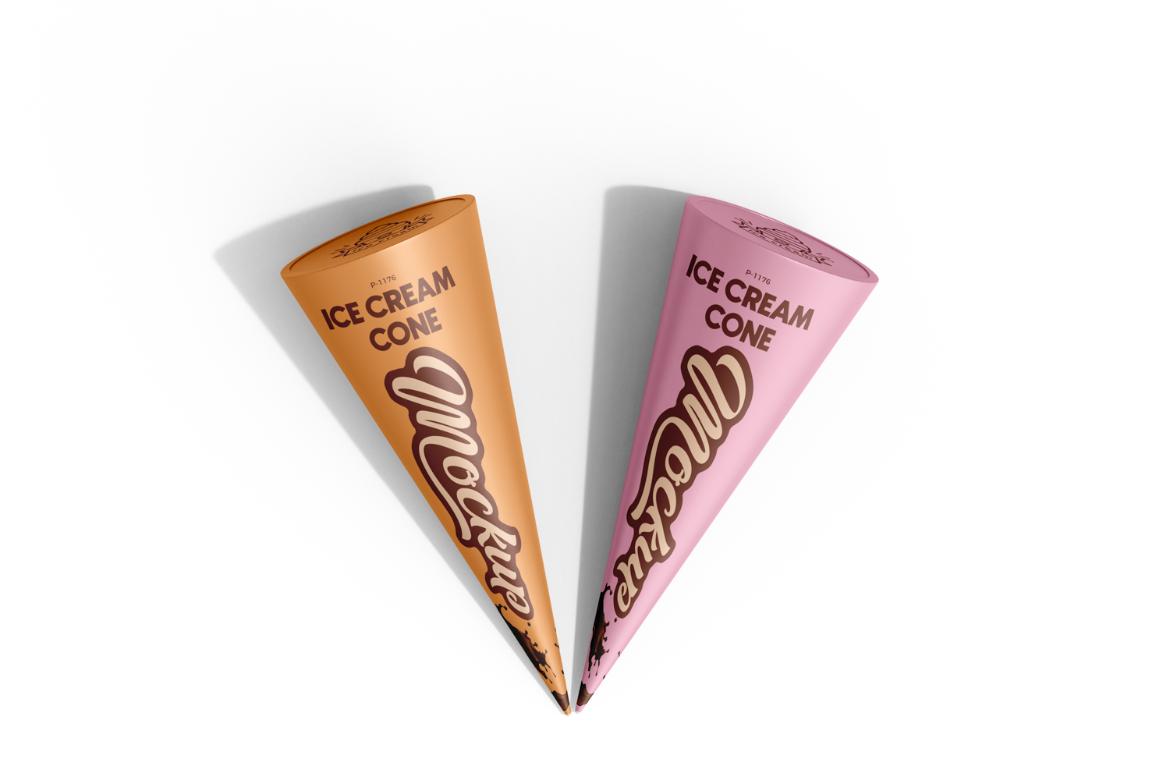 Realistic Ice Cream Cone Mockup