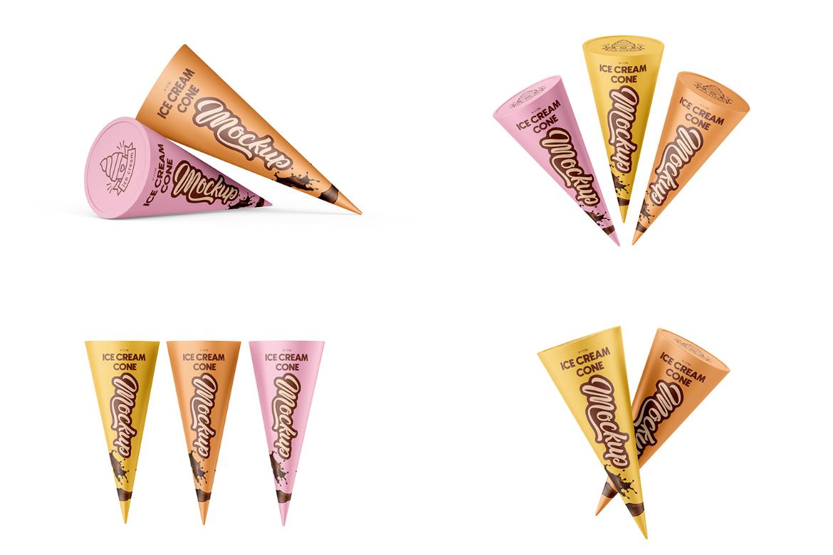 Realistic Ice Cream Cone Mockup