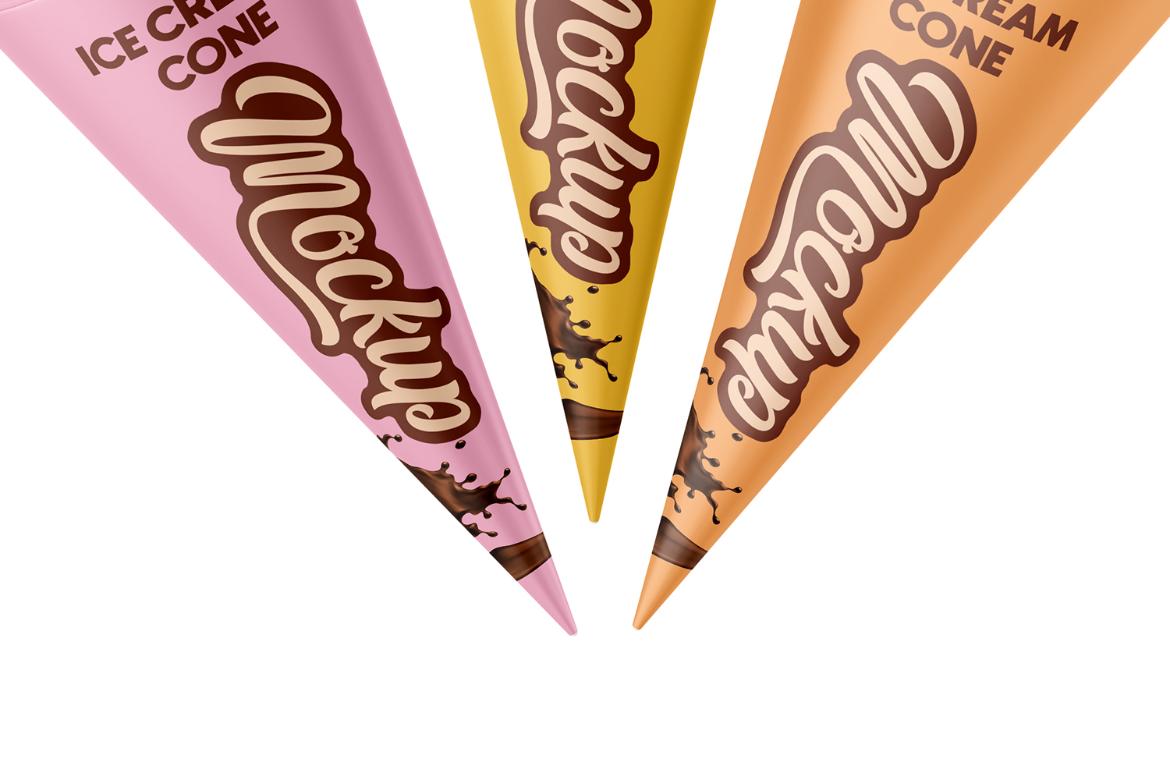 Realistic Ice Cream Cone Mockup