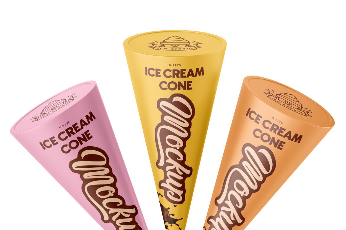Realistic Ice Cream Cone Mockup