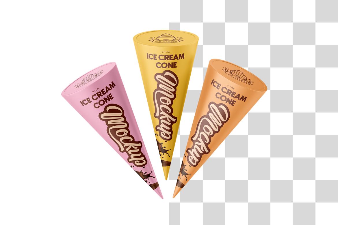 Realistic Ice Cream Cone Mockup