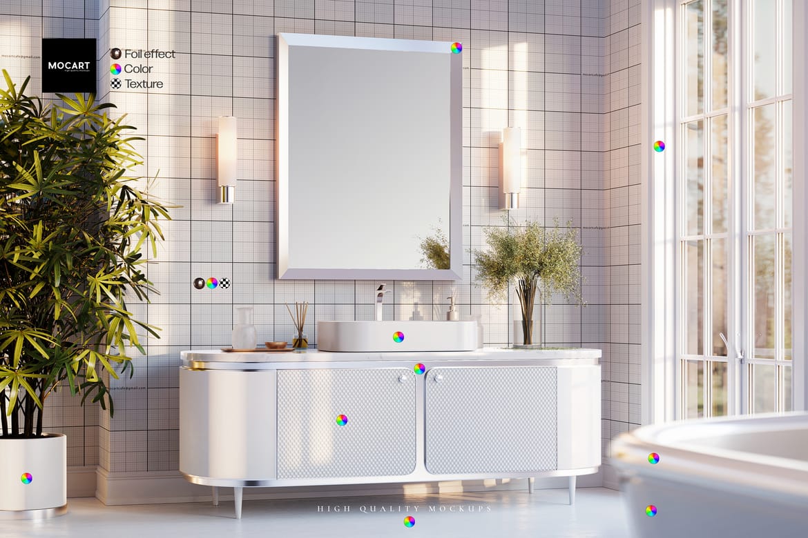 Bathroom Wallpaper Mockup