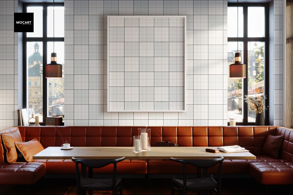 Cafe Interior Wallpaper Mockup v.2