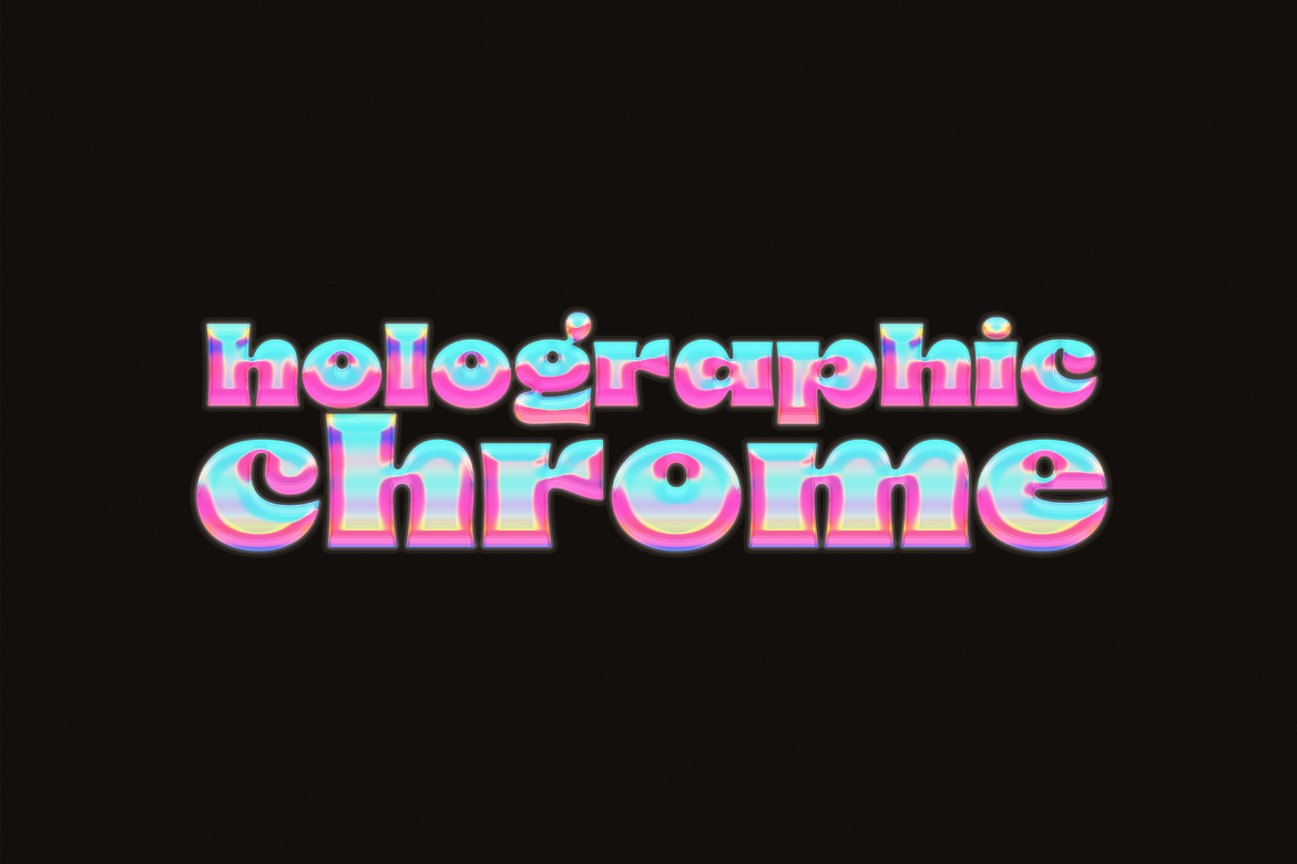 Holographic Chrome Text Effect