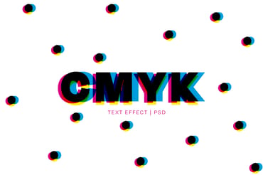 Cmyk Color Text Effect Mockup