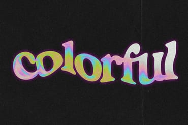 Wavy Colorful Text Effect Mockup