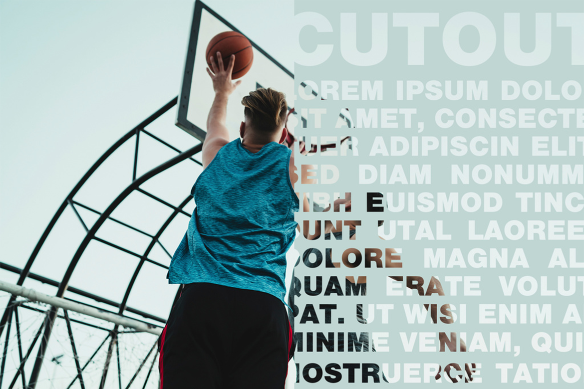 Cut Out Text Overlay Effect Mockup