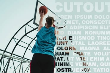 Cut Out Text Overlay Effect Mockup