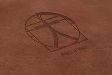 Embossed Text Effect Leather Mockup