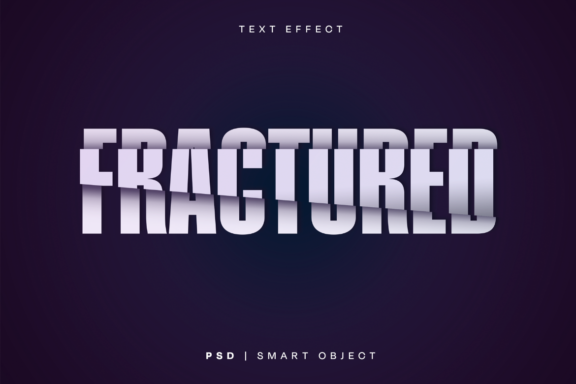 Fractured Texture Text Effect Mockup