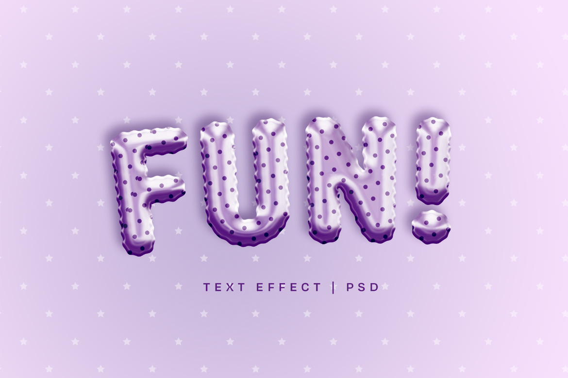 Foil Balloon Text Effect Mockup