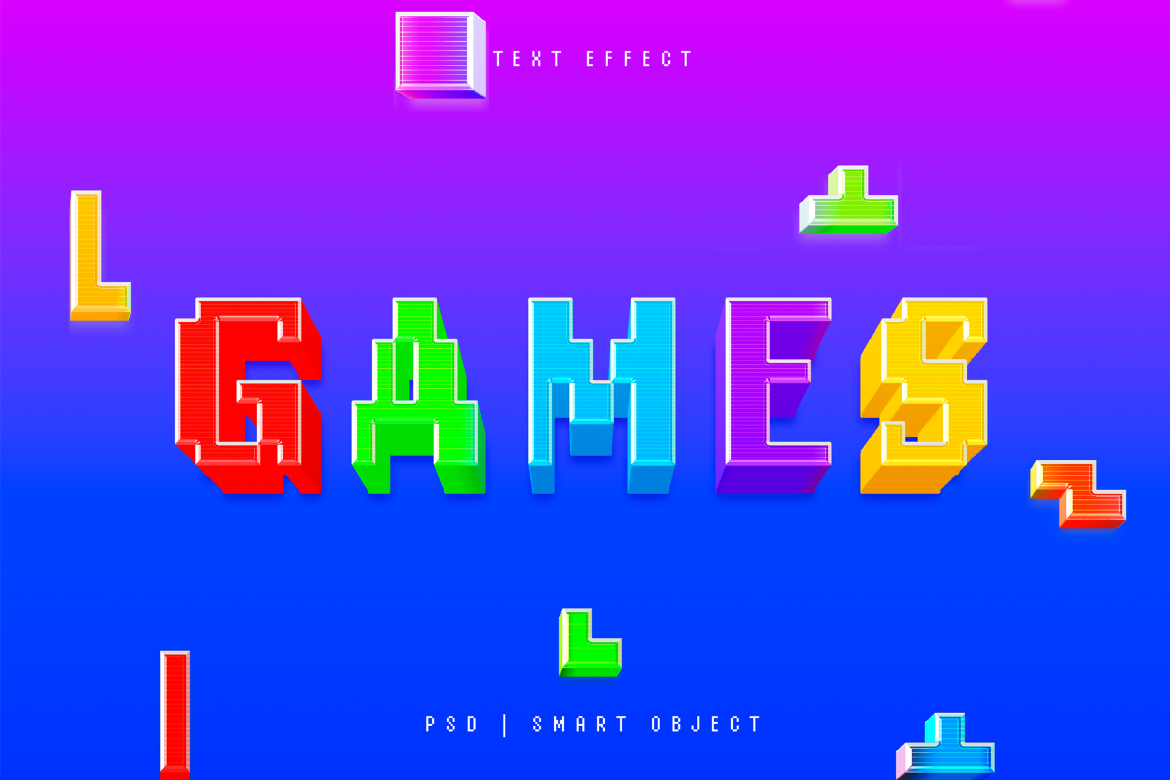 Retro Game Text Effect Mockup