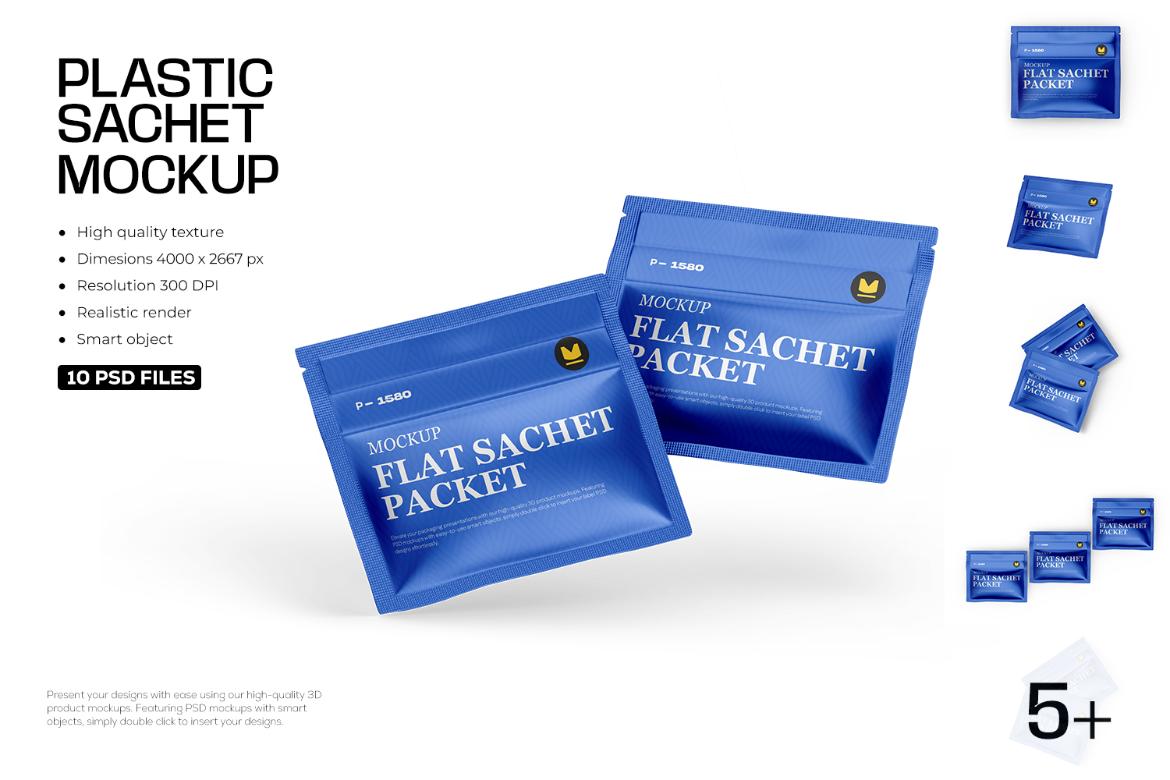 Flat Sachet Mockup