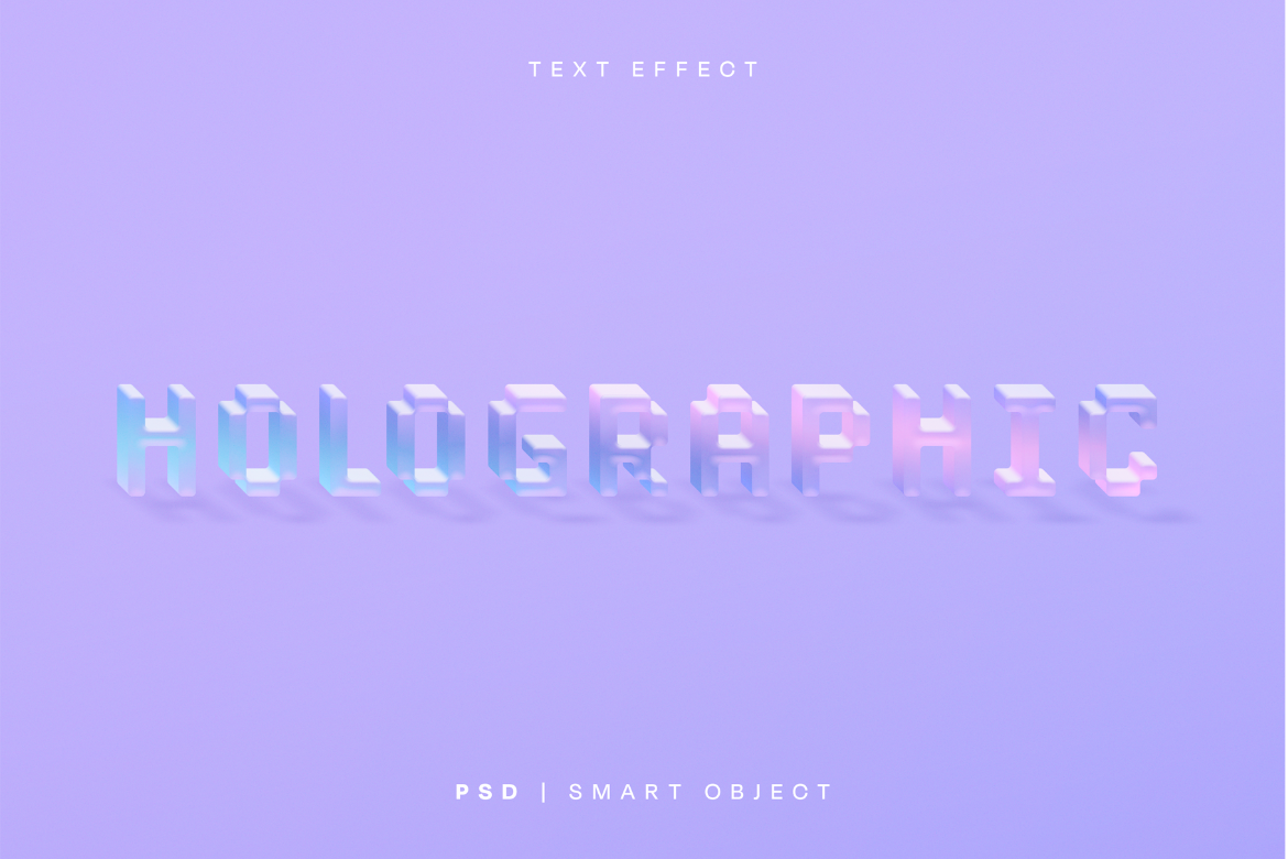 Holographic Text Effect Mockup