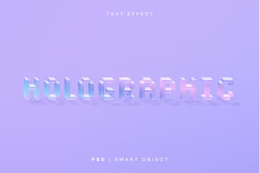 Holographic Text Effect Mockup