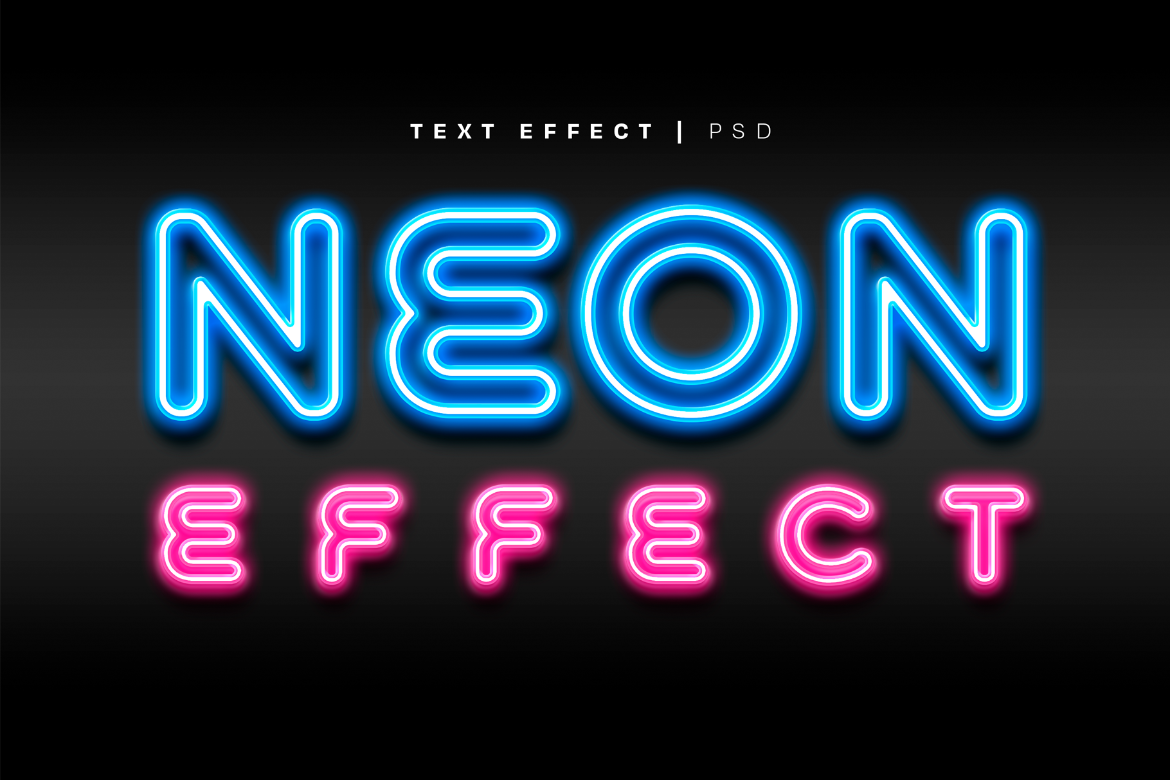Neon Text Effect Mockup