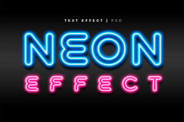 Neon Text Effect Mockup
