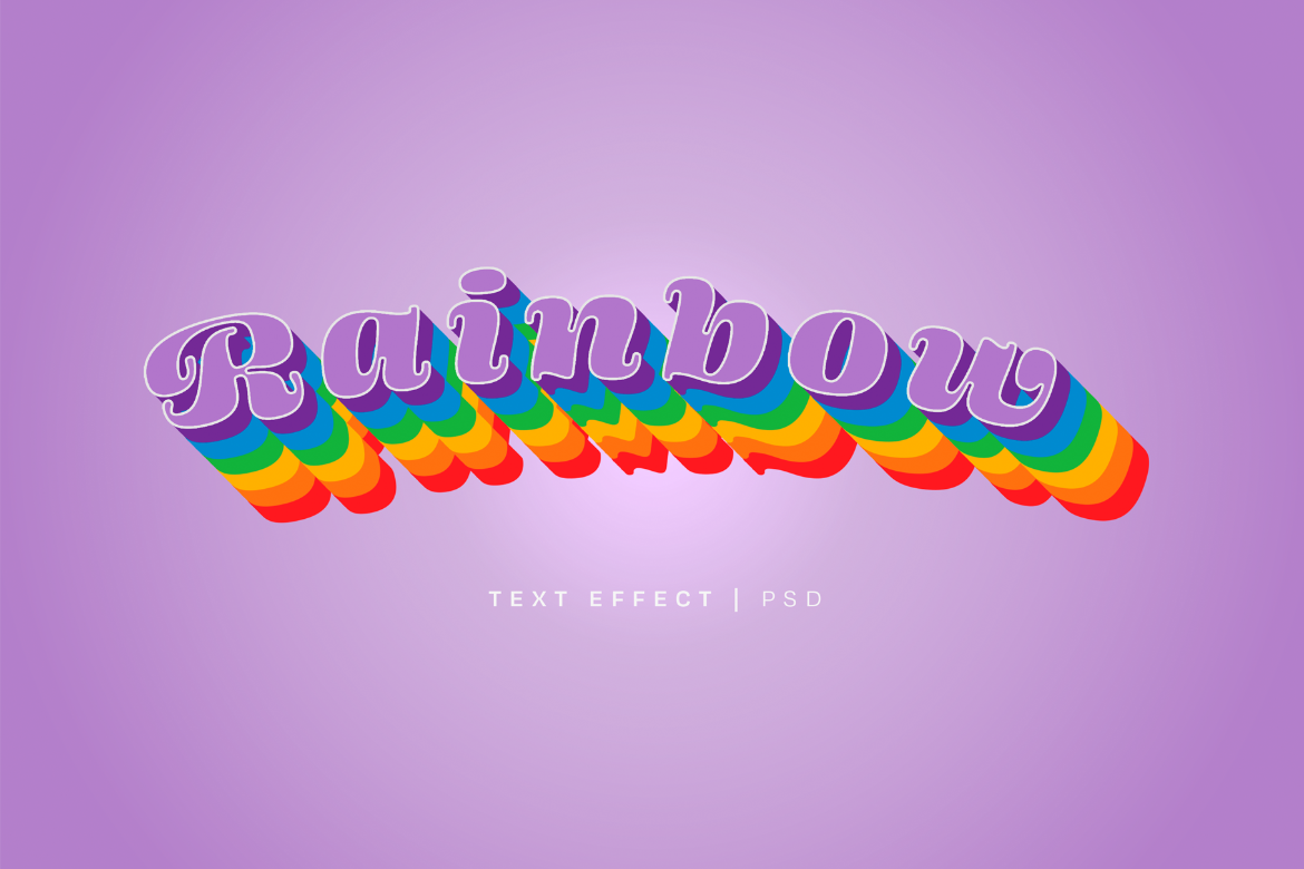 Rainbow Text Effect Mockup