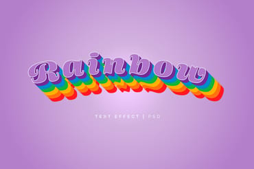 Rainbow Text Effect Mockup