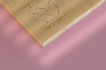 Engraved Wood Text Effect Mockup