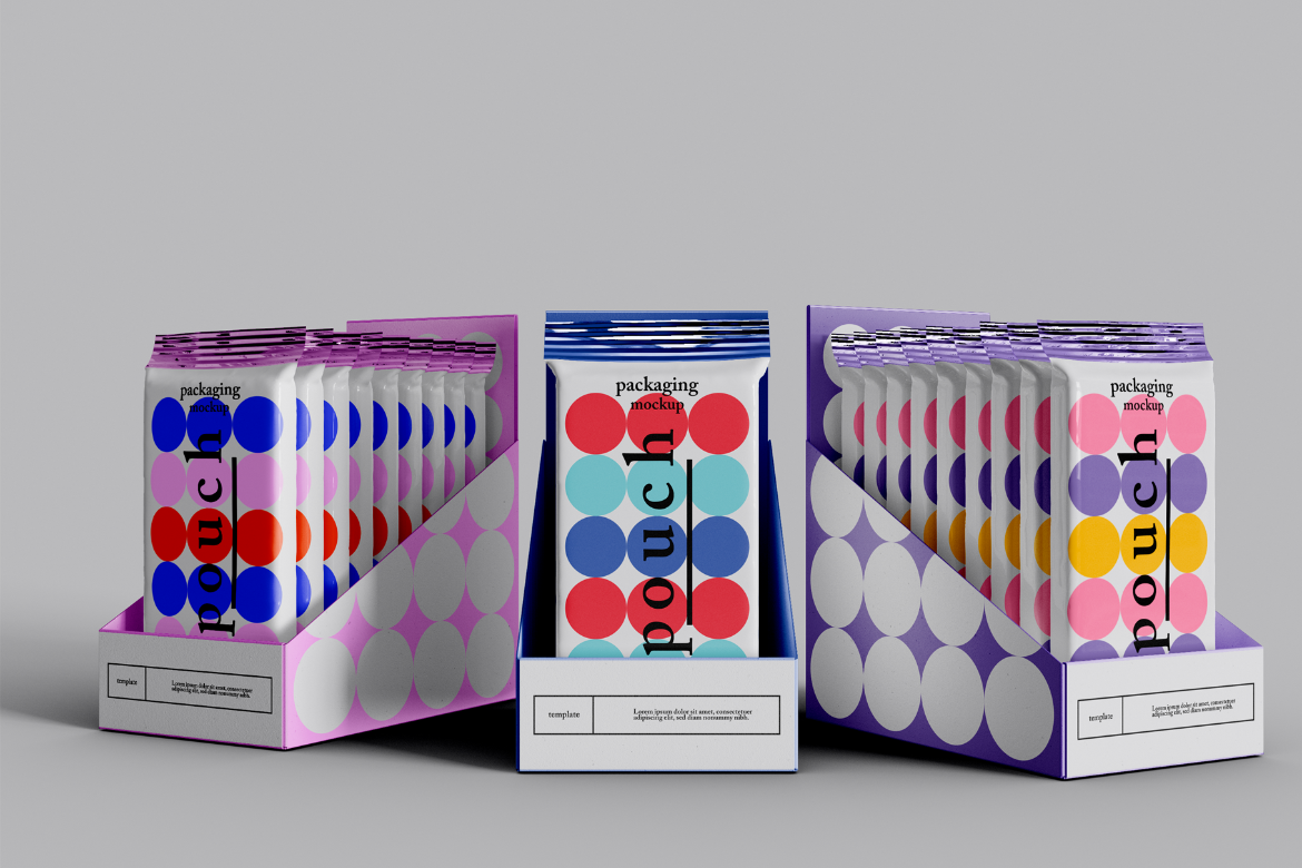 Three Boxes with Snacks Bar Mockup