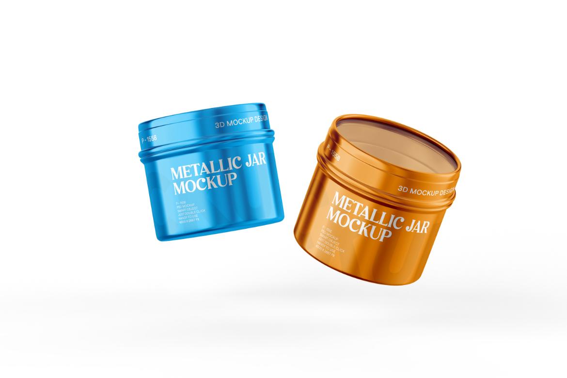 Metallic Herbal Tea Jar Mockup
