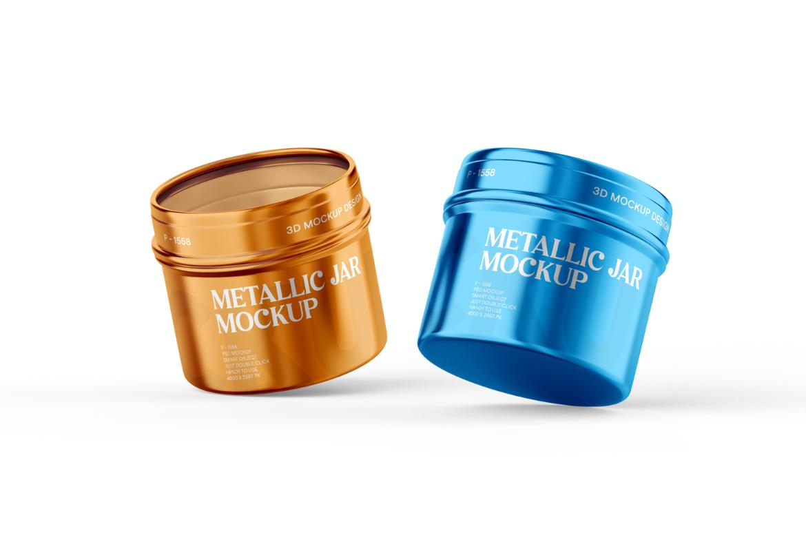 Metallic Herbal Tea Jar Mockup